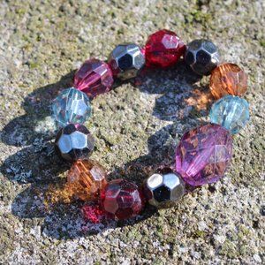 [FREE] Chunky Colorful Crystal Gem Bracelet